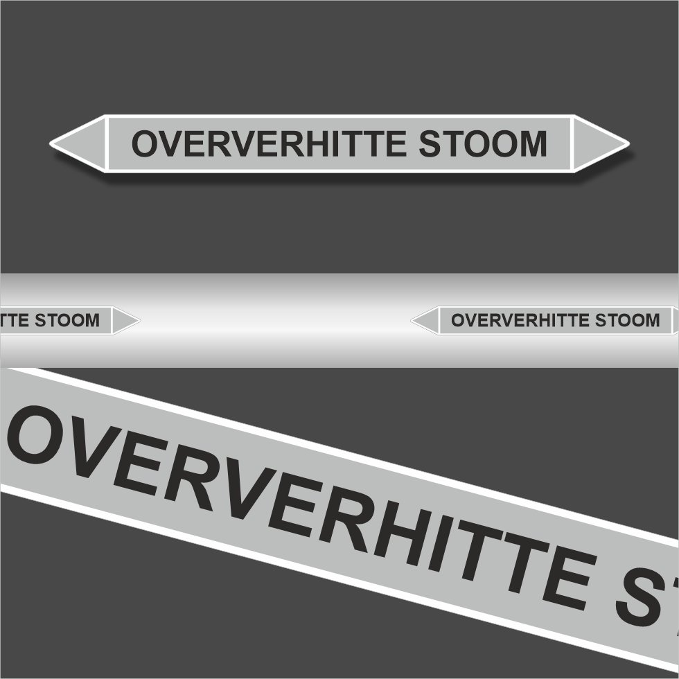 Leidingstickers Leidingmarkering Oververhitte Stoom (Stoom) Leidingstickers Leidingmarkering Oververhitte Stoom (Stoom)
