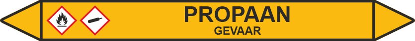 Leidingstickers Leidingmarkering Propaan (Gassen) Leidingstickers Leidingmarkering Propaan (Gassen)