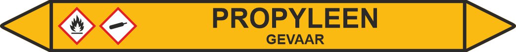 Leidingstickers Leidingmarkering Propyleen (Gassen) Leidingstickers Leidingmarkering Propyleen (Gassen)