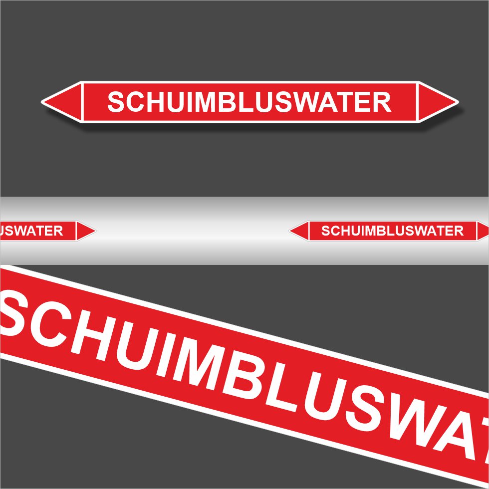 Leidingstickers Leidingmarkering Schuimbluswater (Blusleidingen) Leidingstickers Leidingmarkering Schuimbluswater (Blusleidingen)