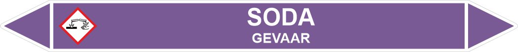 Leidingstickers Leidingmarkering Soda (Basen)