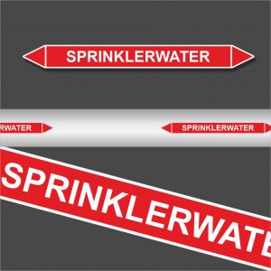 Leidingstickers Leidingmarkering Sprinklerwater (Blusleidingen)