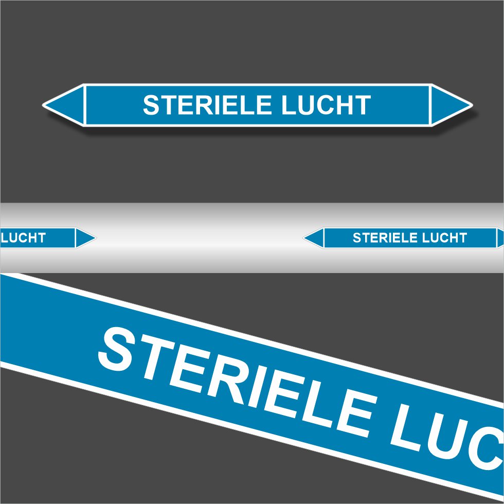 Leidingstickers Leidingmarkering Steriele Lucht (Lucht) Leidingstickers Leidingmarkering Steriele Lucht (Lucht)