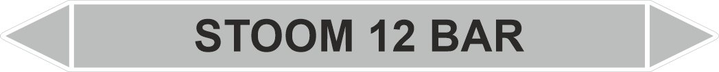 Leidingstickers Leidingmarkering Stoom 12 BAR (Stoom)