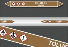 Leidingstickers Leidingmarkering Tolueen (Ontvlambare vloeistoffen)