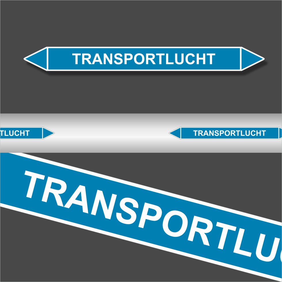 Leidingstickers Leidingmarkering Transportlucht (Lucht) Leidingstickers Leidingmarkering Transportlucht (Lucht)