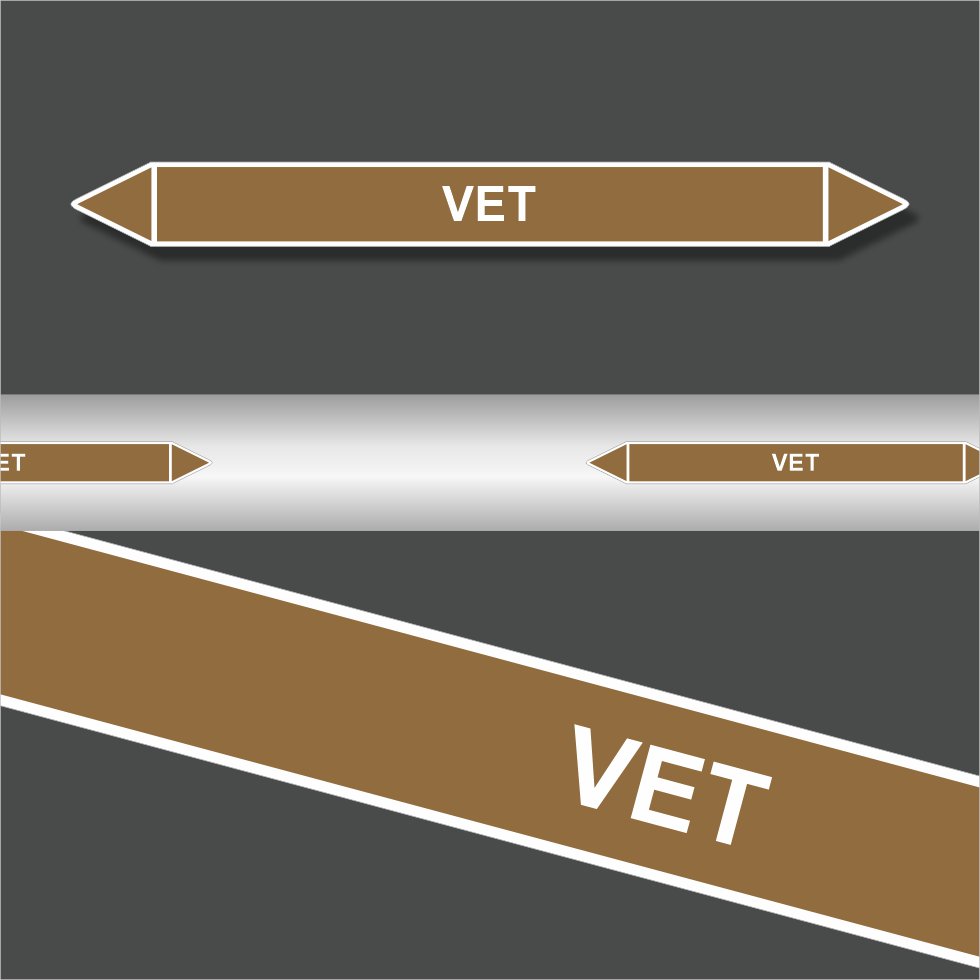 Leidingstickers Leidingmarkering Vet (Ontvlambare vloeistoffen) Leidingstickers Leidingmarkering Vet (Ontvlambare vloeistoffen)