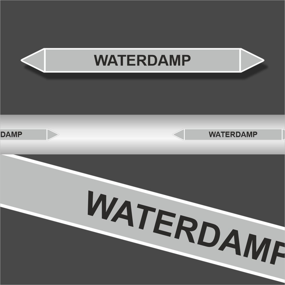 Leidingstickers Leidingmarkering Waterdamp (Stoom)