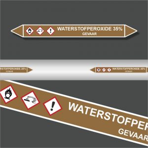 Leidingstickers Leidingmarkering Waterstofperoxide 35% (Ontvlambare vloeistoffen)