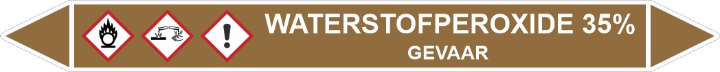 Leidingstickers Leidingmarkering Waterstofperoxide 35% (Ontvlambare vloeistoffen)