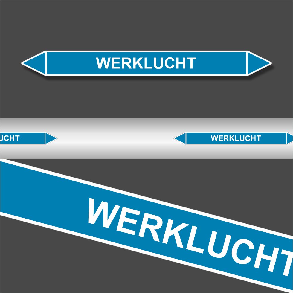 Leidingstickers Leidingmarkering Werklucht (Lucht)