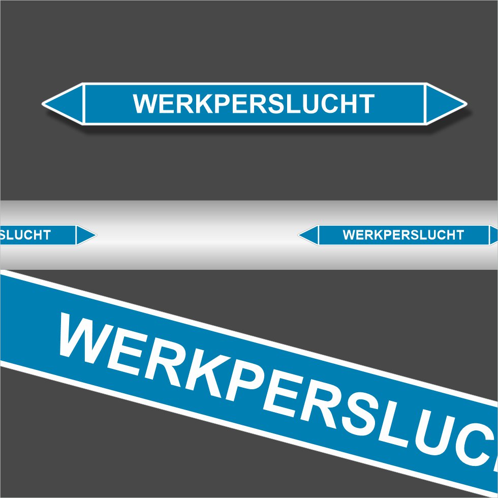 Leidingstickers Leidingmarkering Werkperslucht (Lucht) Leidingstickers Leidingmarkering Werkperslucht (Lucht)