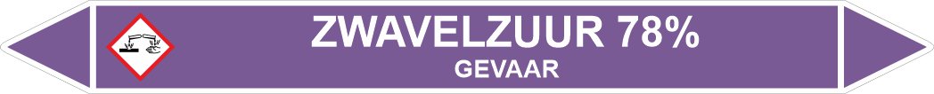Leidingstickers Leidingmarkering Zwavelzuur 78% (Basen) Leidingstickers Leidingmarkering Zwavelzuur 78% (Basen)