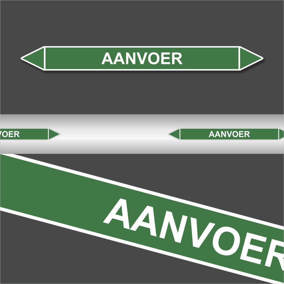 Leidingstickers Leidingmarkering aanvoer (Water) Leidingstickers Leidingmarkering aanvoer (Water)