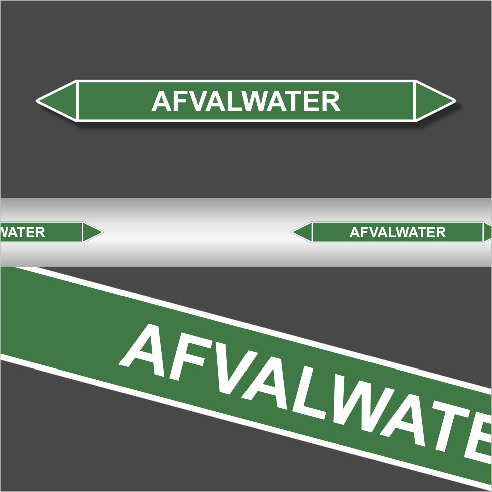 Leidingstickers Leidingmarkering afvalwater (Water) Leidingstickers Leidingmarkering afvalwater (Water)