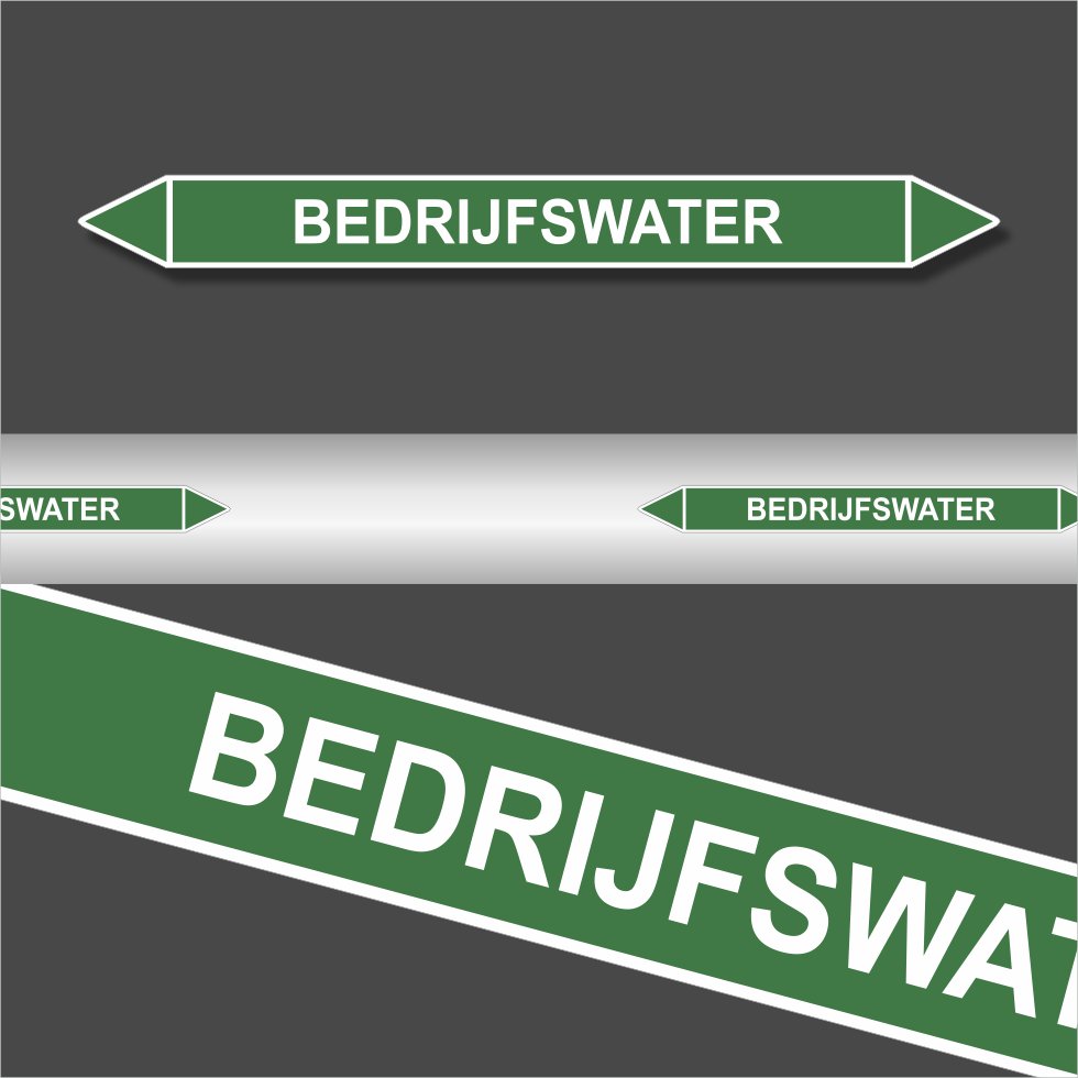 Leidingstickers Leidingmarkering bedrijfswater (Water) Leidingstickers Leidingmarkering bedrijfswater (Water)