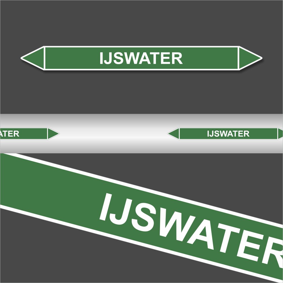 Leidingstickers Leidingmarkering ijswater (Water) Leidingstickers Leidingmarkering ijswater (Water)