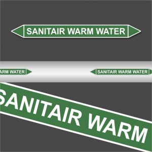 Leidingstickers Leidingmarkering sanitair warm water (Water)