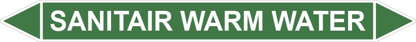 Leidingstickers Leidingmarkering sanitair warm water (Water) Leidingstickers Leidingmarkering sanitair warm water (Water)