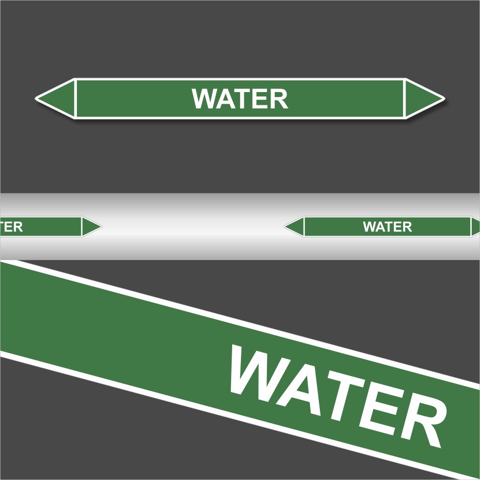 Leidingstickers Leidingmarkering water (Water) Leidingstickers Leidingmarkering water (Water)