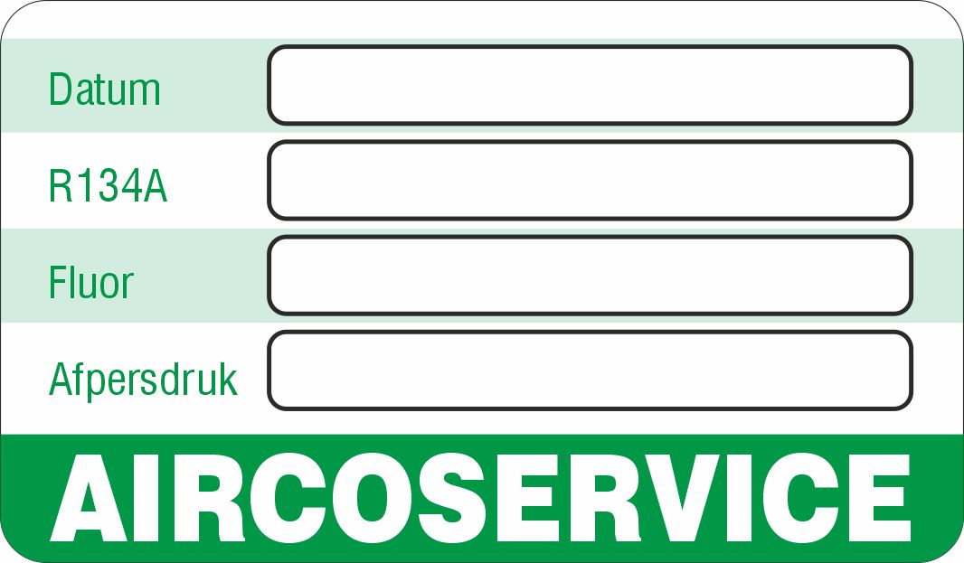 Onderhoud stickers aircoservice universeel groen