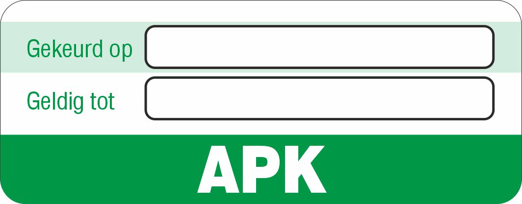 Onderhoud stickers apk universeel groen