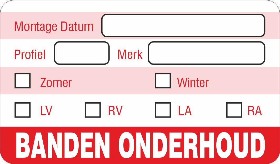 Onderhoud stickers banden onderhoud universeel rood