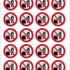 Pictogram etenswaren verboden sticker 25mm