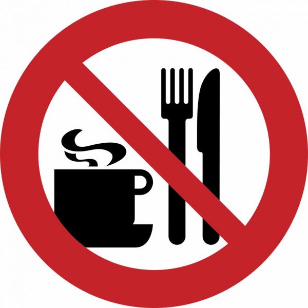Pictogram etenswaren verboden sticker