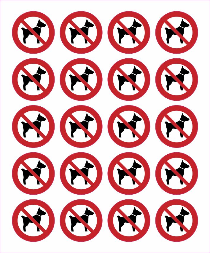 Pictogram geen honden sticker 25mm