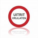 Pictogram uitrit vrijlaten sticker