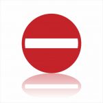 Pictogram verboden richting sticker