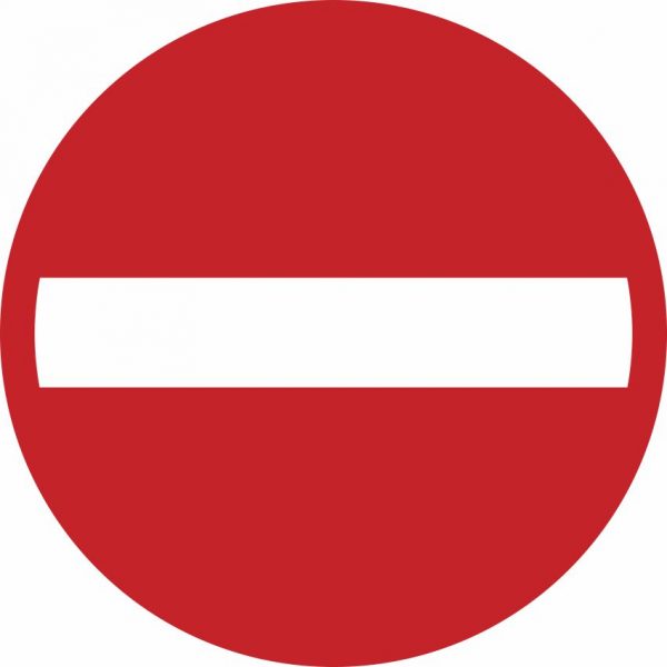 Pictogram verboden richting sticker