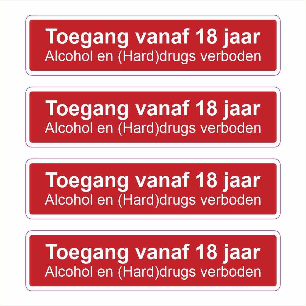 Toegang vanaf 18 jaar drugs verboden