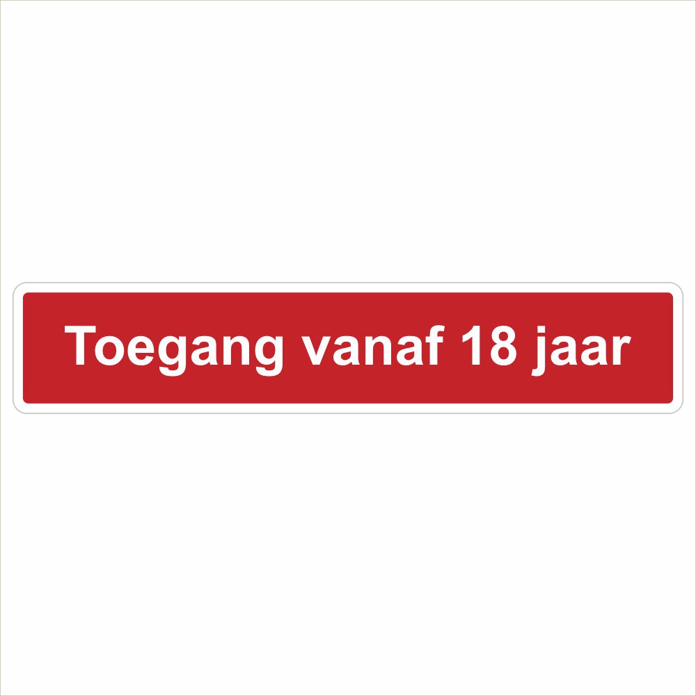 Pictogram Toegang vanaf 18 jaar sticker