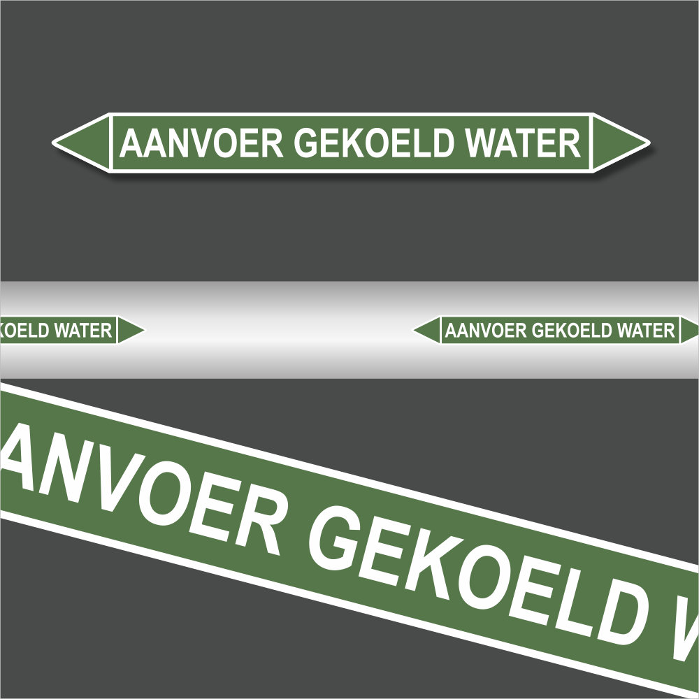 leiding markeringen Aanvoer Gekoeld Water leiding markeringen Aanvoer Gekoeld Water