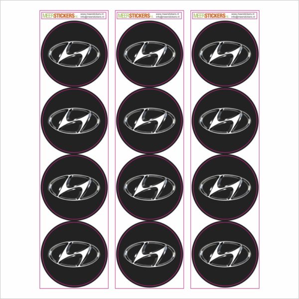Wielnaaf stickers Hyundai zwart