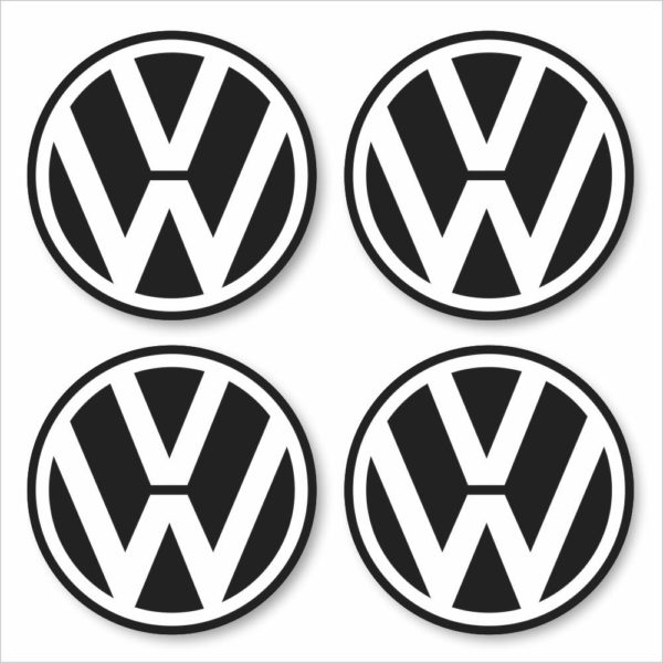 Wielnaaf stickers Volkswagen Zwart-Wit