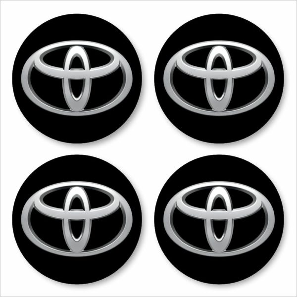 Wielnaaf stickers Toyota Zwart