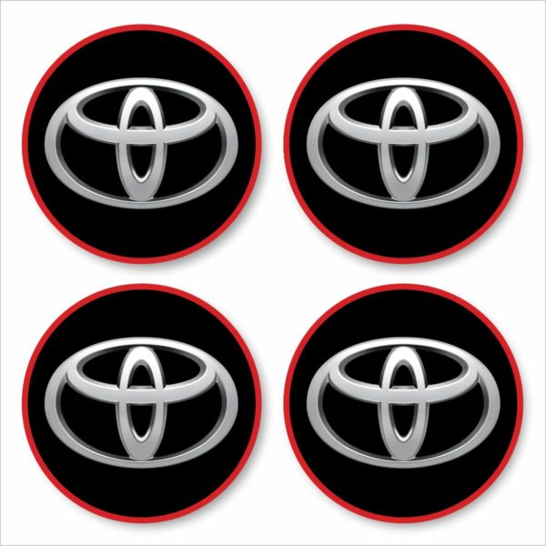 Wielnaaf stickers Toyota zwart met Rode rand product