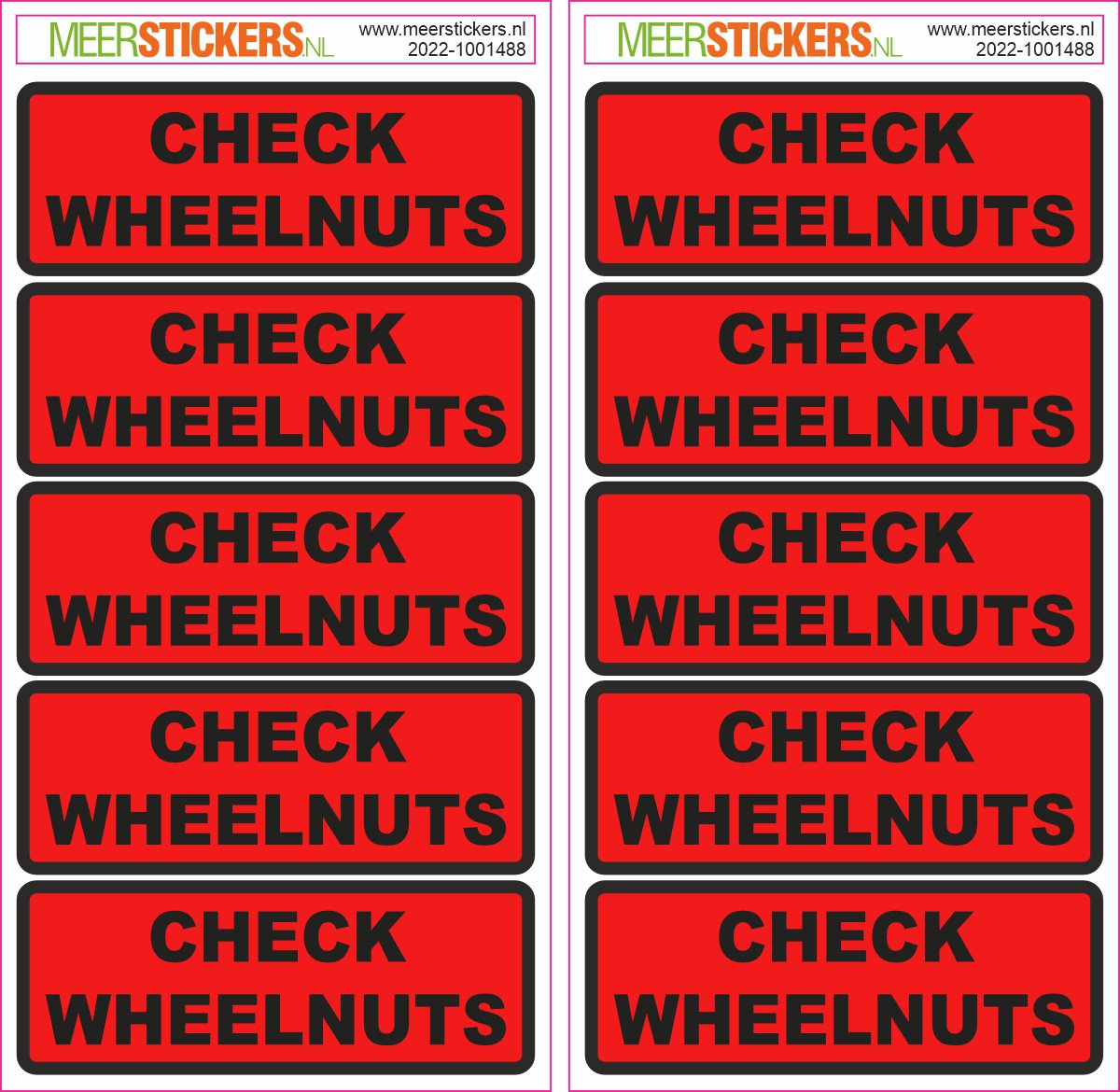 Check wheelnuts stickers Product