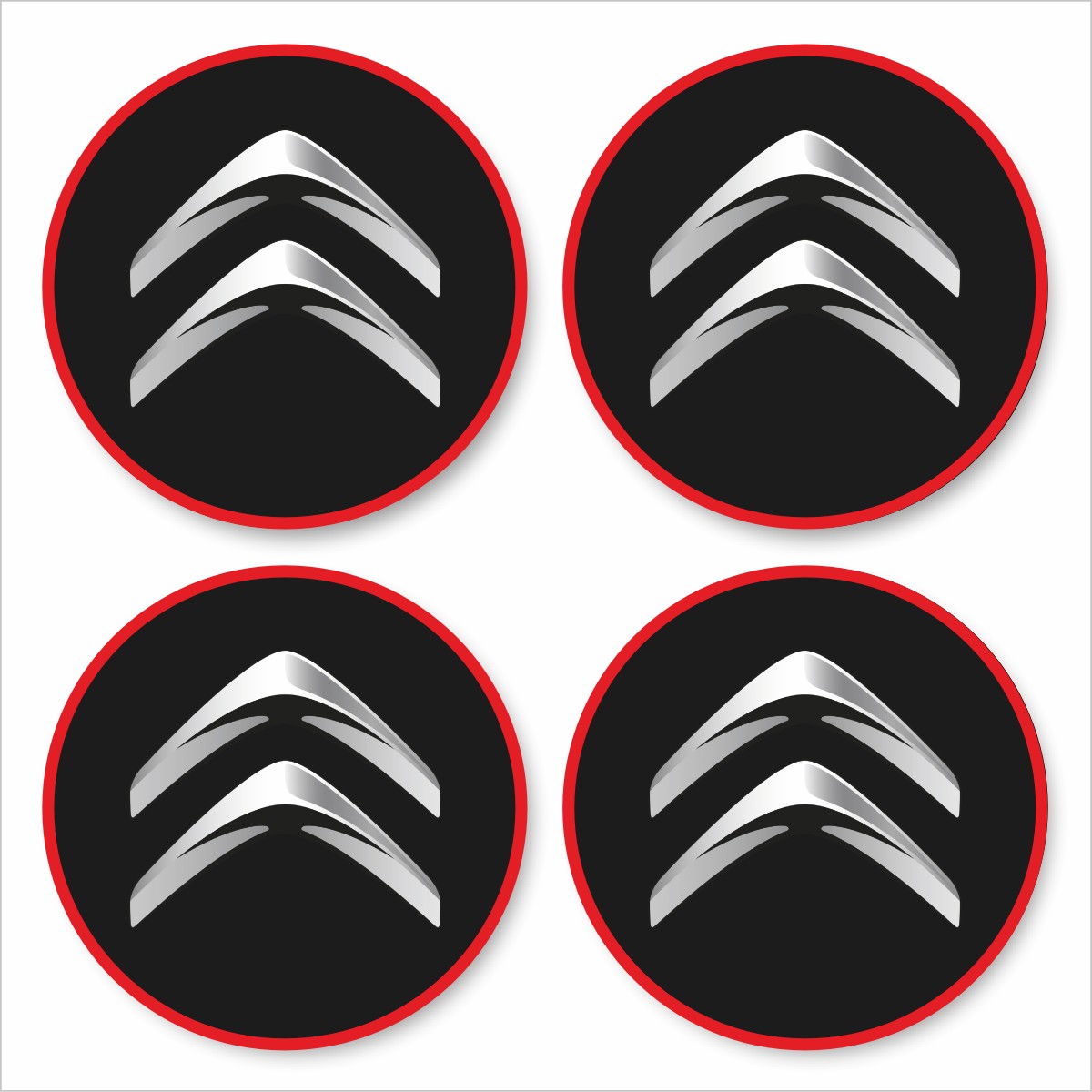 Citroen Zwart Logo met rode - MeerStickers.nl