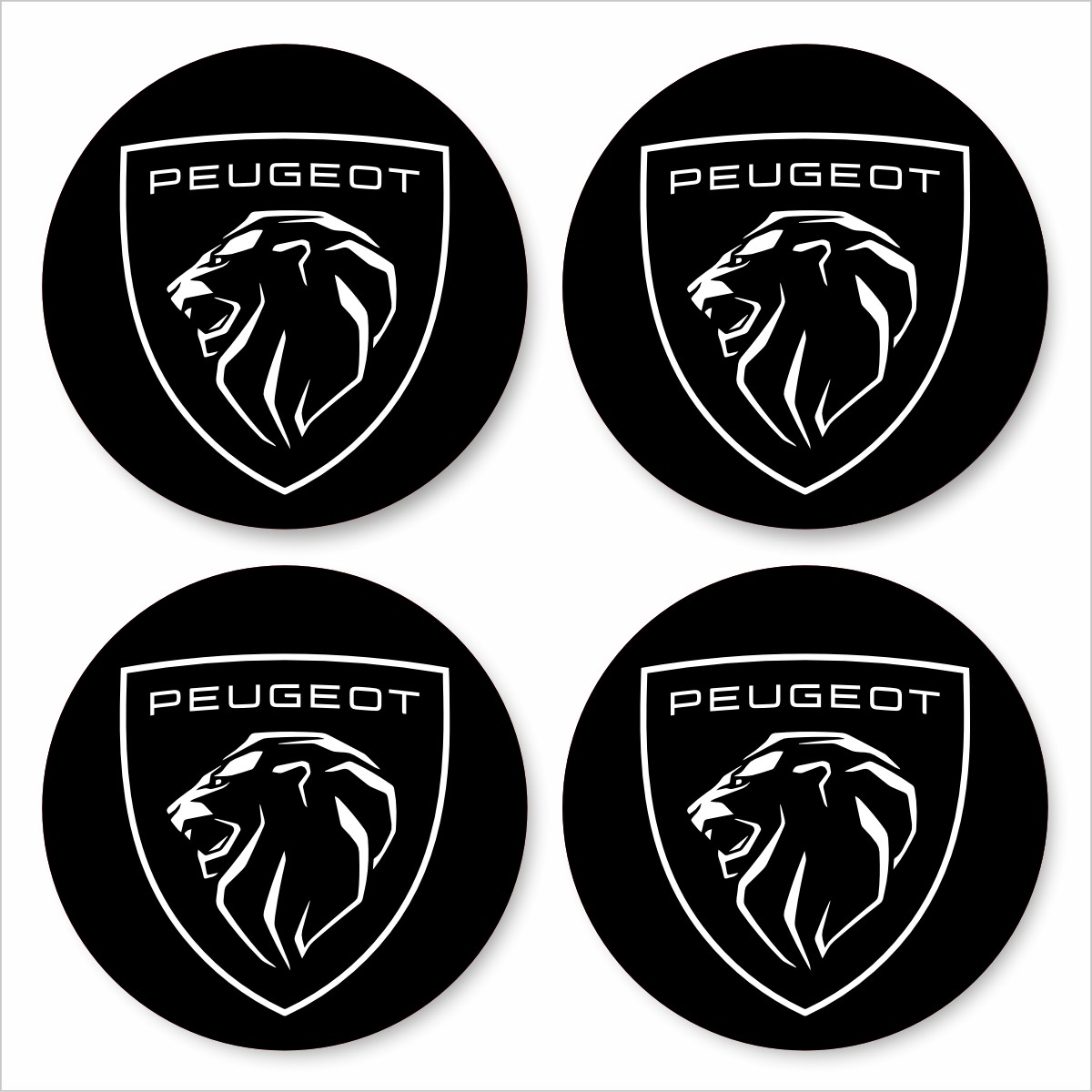 Wielnaaf stickers Peugeot Zwart Nieuw Logo