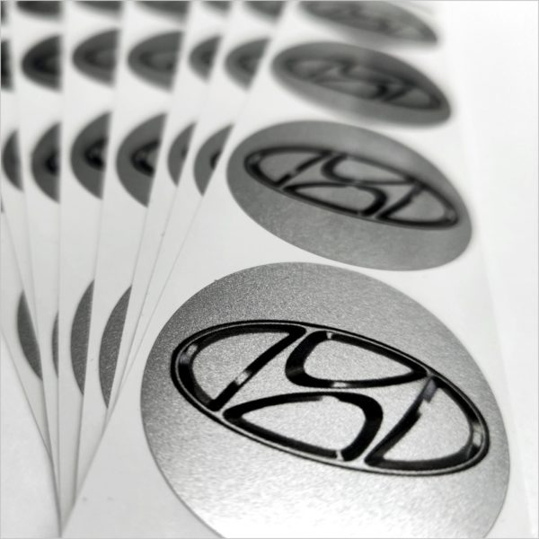Wielnaaf stickers Hyundai Silver metallic