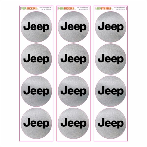 Wielnaaf stickers Jeep Silver metallic