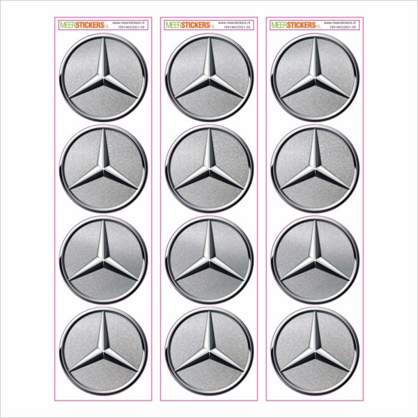 Wielnaaf stickers Mercedes Silver metallic