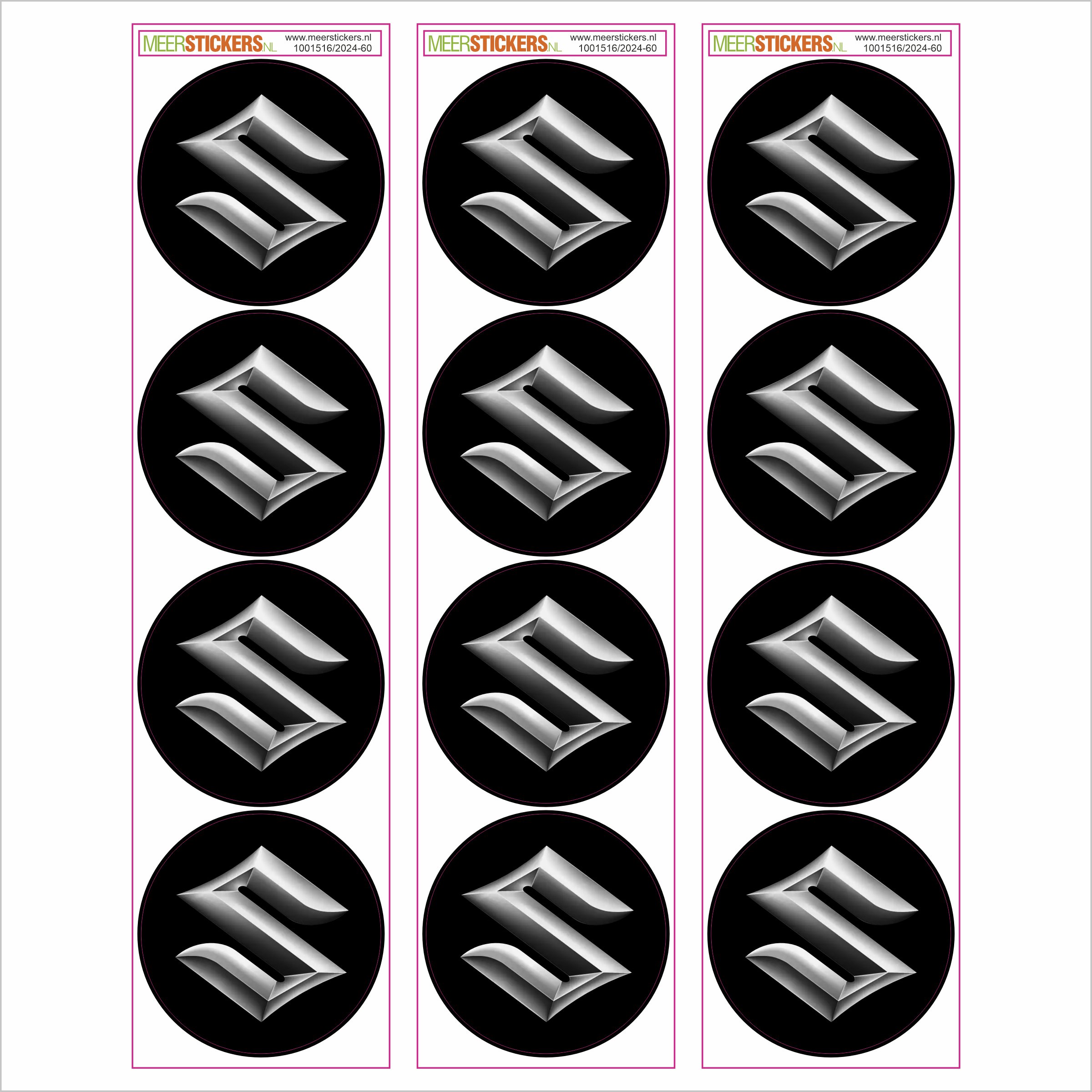 Wielnaaf stickers Suzuki zwart