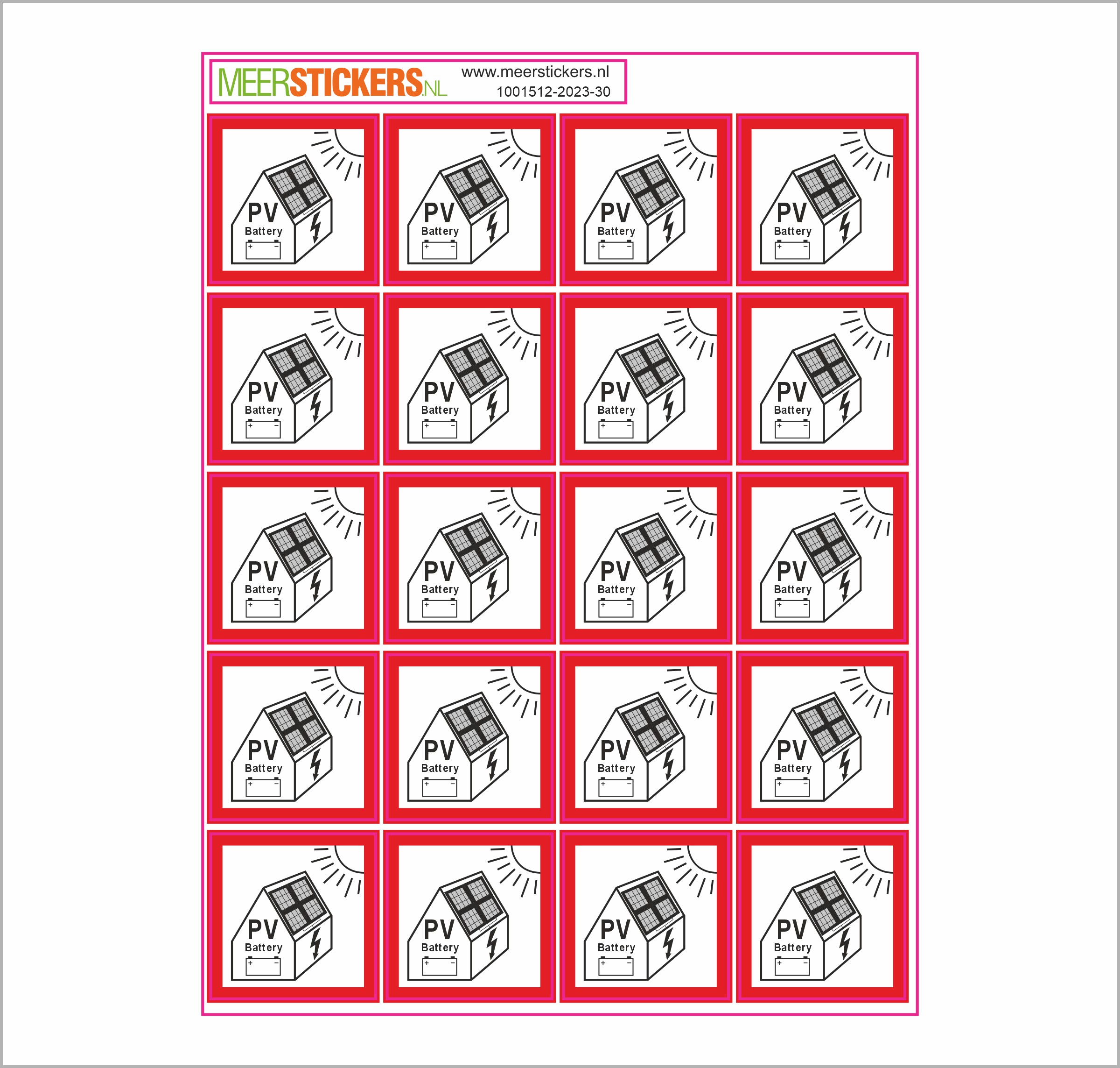 PV Stickers batterij accu