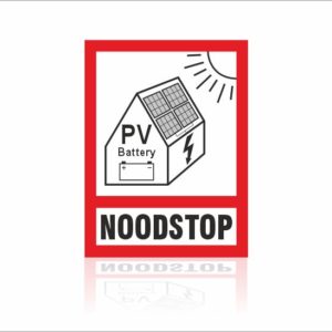 PV Stickers zonnepaneel batterij noodstop
