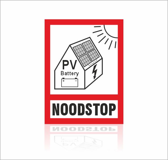PV Stickers zonnepaneel batterij noodstop PV Stickers zonnepaneel batterij noodstop